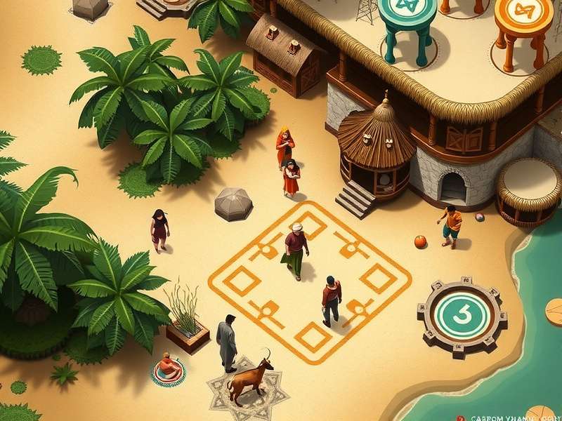 Carrom Dynamo 2024 Rural Expansion Concept art for Carrom Dynamo rural India expansion showing village-themed board