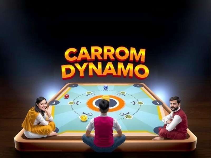 Carrom Dynamo Official Banner Carrom Dynamo game banner featuring traditional carrom board with digital interface and Indian players